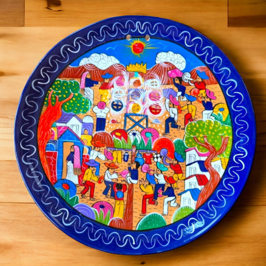 Platos de barro mexicanos pintados a Mano