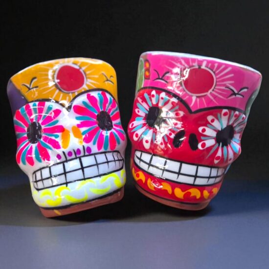 Vasos tequileros de barro