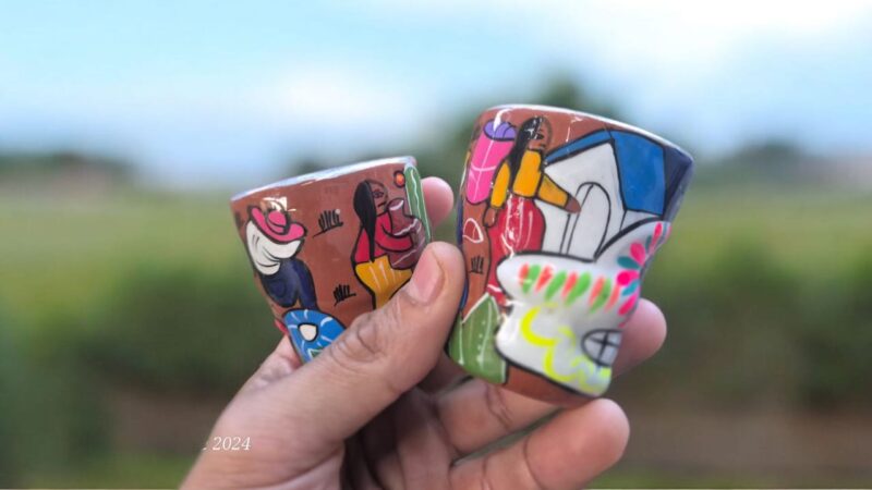 Vasos tequileros de barro