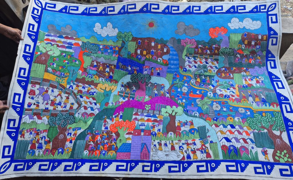 Papel amate pintado artesanal para decoracion