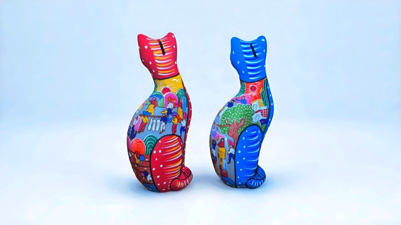 Alcancias de gato pintadas