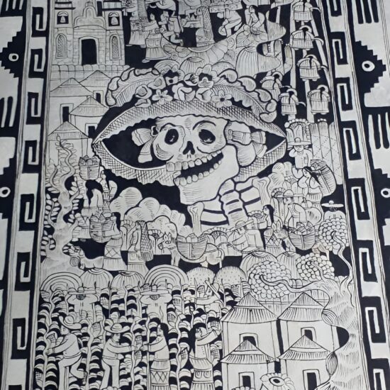 Papel amate pintado a mano